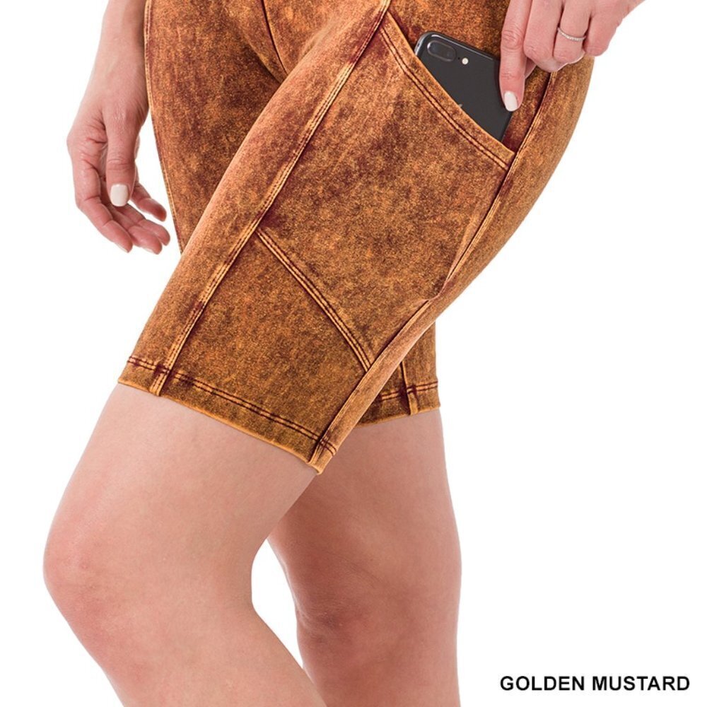 Travel Passions - Golden Mustard Biker Shorts